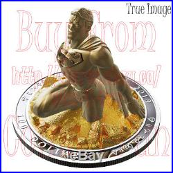2018 Superman Last Son of Krypton $100 Pure Silver Gold-Plated Sculpture Coin