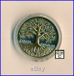 2018'Tree of Life' Proof $20 Gold-Plated Silver Coin 1oz. 9999 Fine (18296)OOAK