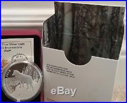 2018 Wolf Nature's Impressions Paw Prints $20 1OZ Pure Silver Proof Coin Canada