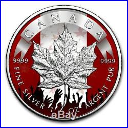 2019 1 Oz Silver Canada $5 PATRIOTIC MAPLE LEAF Coin
