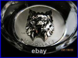 2019-2020 WOLF BEAR LYNX EHR Multifaceted Animal Heads $25 Silver Coin Set 3oz