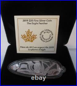 2019 $20 Fine Silver Coin -The Eagle Feather-Northwest Coast Art-99.99% Silver