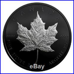 2019 2Oz Special Edition Black Rhodium-Plated Silver Maple Leaf Coin