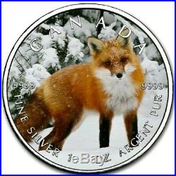 2019 $5 Canadian Maple Leaf RED FOX 1 Oz Silver Coin