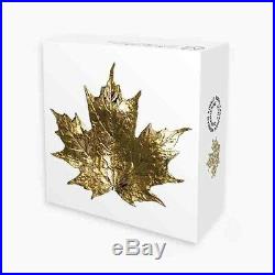 2019 Canada $15.999 3/4 Oz 3D Golden Maple Leaf Proof Finish Silver Coin