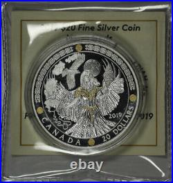 2019 Canada $20 Norse Gods Frigg Fine Silver Coin with Gold Overlay and COA
