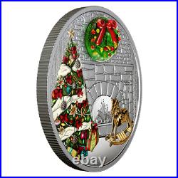 2019 Canada Holiday Wreath With Murano Glass $20 99.99% Pure Silver Coin