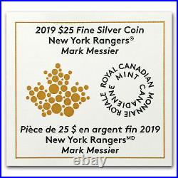 2019 Canada NHL $25 Dollars 9999 Silver Coin New York Rangers