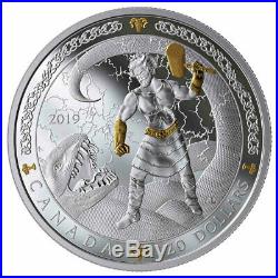 2019 Canada Norse Gods Thor 1 oz Silver Gilt $20 Coin GEM Proof OGP SKU57009