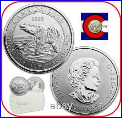 2019 Canada Polar Bear 1/2 oz Silver $2 Canadian Coin roll/tube of 20 Coins