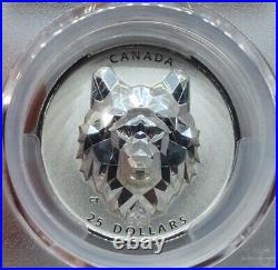 2019 Canada Wolf Multifaceted Hi-Relief Silver Coin PCGS PR70DCAM FS 1 of 100
