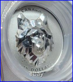 2019 Canada Wolf Multifaceted Hi-Relief Silver Coin PCGS PR70DCAM FS 1 of 100