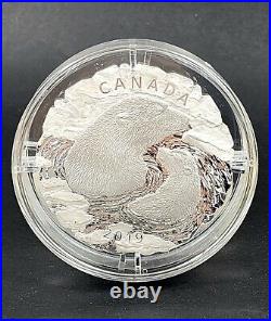 2019 Canadian Polar Bear Mother & Cub 5oz Pure Silver Coin Unique Glacial Shape