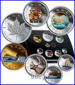 2019 Classic Canadian Proof Pure Silver Colourised Coin Set with Medallion