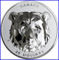2019 Grizzly Bear Multifaceted Animal Head #2 EHR Silver Coin IN STOCK