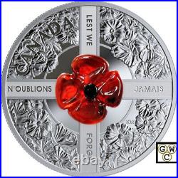 2019'Lest We Forget (Murano Glass)' Proof $20 Silver Coin 1oz. 9999 Fine(18850)