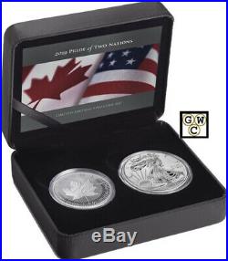 2019'Pride of Two Nations' 2 Coins Set Canada $5 & USA $1 Fine Silver Coin18783