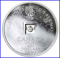2019 Pure Silver Coin with FIRE AND ICE Canadian diamond Sparkle of the Heart