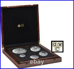 2019'The Cndn. Maple Masters Collection' Prf Set of 5 Fine Silver Coins(18743)