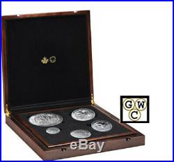 2019'The Cndn. Maple Masters Collection' Prf Set of 5 Fine Silver Coins(18743)
