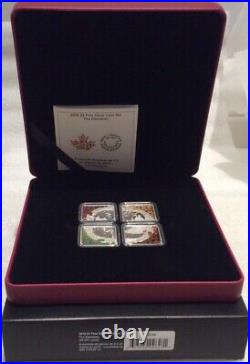 2019 The Elements Quartet Set Pure Silver 4x$3 Proof Canada Coins, Mintage 2000