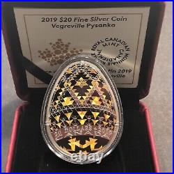 2019 Vegreville Pysanka Ukrainian Easter egg 1oz. Pure Silver Coin