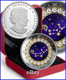 2019 Virgo Zodiac $5 1/4OZ Pure Silver Proof Canada 27mm Coin with Crystal