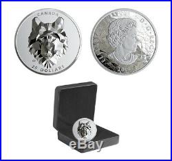 2019 WOLF multifaceted animal head 1 oz pure silver coin $25 #1 of 3 Only 2500
