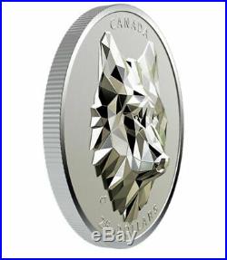 2019 WOLF multifaceted animal head 1 oz pure silver coin $25 #1 of 3 Only 2500