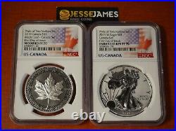 2019 W Enhanced Reverse Proof Silver Eagle Ngc Pf70 Pride Of Nations Canada Set