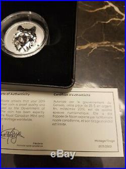 2019 Wolf Multifaceted Animal Head #1 Proof 99.99 Pure Silver Coin Canada