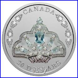 2020 $20 Fine Silver Coin Her Majesty QE2's Brazilian Aquamarine Tiara