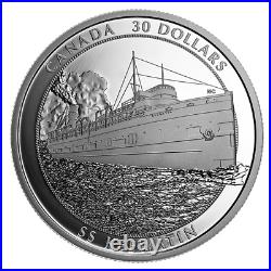 2020 2 oz. Pure Silver $30 Coin SS Keewatin Historic Canadian Steamship