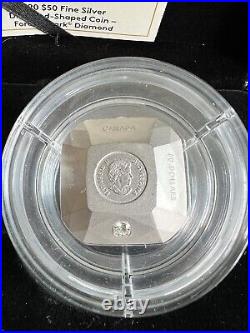 2020 $50 Fine Silver Diamond Shaped? Coin Forevermark© Diamond
