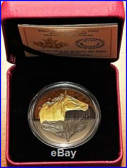2020 Black and Gold The Canadian Horse 1 oz. Pure Silver Gold-Plated Coin