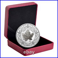2020 CANADA CANADIAN MAPLE LEAVE BROOCH LEGACY 30$ 99.99% 2oz. PURE SILVER COIN