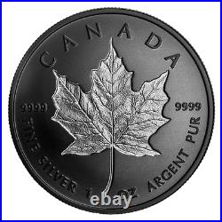 2020 CANADA MAPLE LEAF RHODIUM PLATED INCUSE 20$ 1oz. 99.99% PURE SILVER COIN