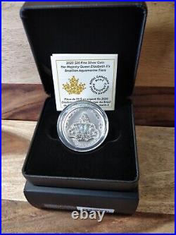 2020 Canada $20 Pure Silver Coin, Brazilian Aquamarine Tiara, Swarovski UNC 2020