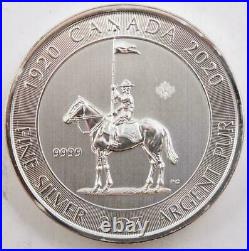 2020 Canada 2 oz $10 Royal Canadian Mounted Police RCMP Silver Bullion Coin