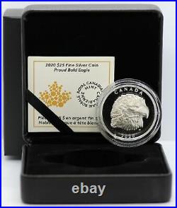 2020 Canada Bald Eagle Silver 1 oz Extraordinary High Relief $25 Coin OGP JJ442