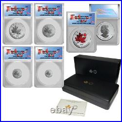 2020 Canada Pure Silver 5-Coin Maple Leaf Fractional Set RP70 First Release
