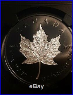 2020 Canada Silver Proof Maple Leaf INCUSE BLACK Rhodium NGC PF70 FDOI IN-HAND