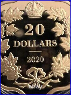 2020 Canadian $20 Fine Silver/gold Plated Proof Coin. Iconic Maple Leaves