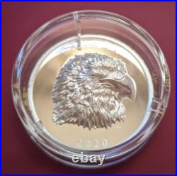 2020 Canadian Proud Bald Eagle Extra High Relief 1 Oz. 9999 Silver Coin