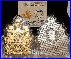 2020 Coat of Arms Real Shapes Silhouette $50 3.2OZ Pure Silver Proof Coin Canada