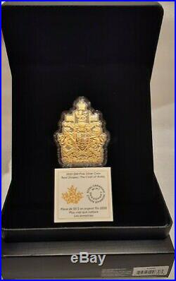 2020 Coat of Arms Real Shapes Silhouette $50 3.2OZ Pure Silver Proof Coin Canada