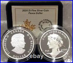 2020 Lady Peace PAX Dollar Nation $1 1OZ PureSilver Proof Coin Canada Sea to Sea