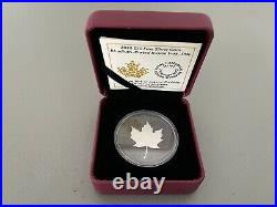 2020 Maple Leaf $20 Rhodium-Plated Double-Incuse Pure Silver Proof Coin Canada