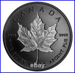 2020 Rhodium-Plated Incuse Maple Leaf Pure 1oz. 9999 Silver Coin Canada