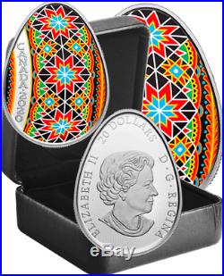 2020 Traditional Ukrainian Pysanka $20 1OZ Egg Shaped Silver Proof Coin Canada